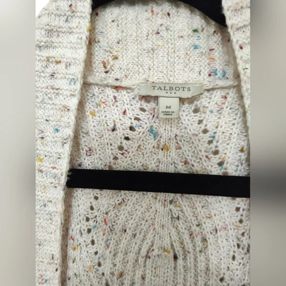 Talbot's Women's M Cream Speckled Cardigan, Excellent Condition - Picture 3 of 4